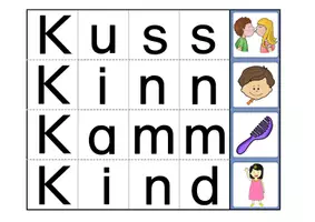 Vorschau - Stationenlernen - Wickelwörter - Erste Wörter lesen - Buchstabe K - Seite 3