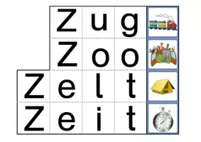 Vorschau - Stationenlernen - Wickelwörter - Erste Wörter lesen - Buchstabe Z - Seite 2