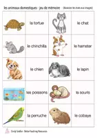 Aperçu - Jeux - les animaux domestiques jeu de mémoire français - Page 1