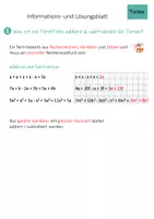 Vorschau - Arbeitsblätter - Terme - Flipbook (Merkheft) mit Lösungen & Infokarten für Freiarbeit - Seite 1