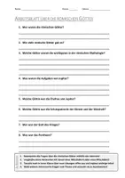 Vorschau - Arbeitsblätter - AB mit Fragen zum Thema "Römische Götter" + Lösungsblatt + Infografik - Deckblatt