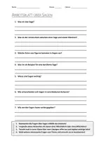 Vorschau - Arbeitsblätter - Lernposter + AB mit Fragen zum Thema "Sagen" + Lösungsblatt + Mindmap + Infografik - Seite 1
