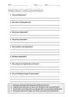 Vorschau - Arbeitsblätter - AB mit Fragen zum Thema "Salamander" + Lösungsblatt + Infografik - Deckblatt