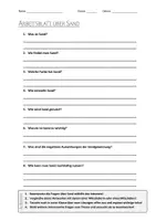 Vorschau - Arbeitsblätter - Lernplakat + AB mit Fragen zum Thema "Sand" + Lösungsblatt + Mindmap + Infografik - Seite 1