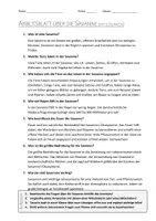 Vorschau - Arbeitsblätter - AB mit Fragen zum Thema "Savanne" + Lösungsblatt + Mindmap + Infografik - Seite 3