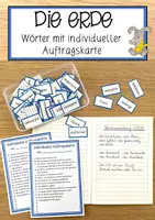 Vorschau - Anderer Materialtyp - Die Erde – Wörter mit individueller Auftragskarte - Deckblatt