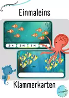 Vorschau - Aufgabenkarten - Einmaleins - Klammerkarten zur Einführung von Multiplikationen (Ozean) - Deckblatt