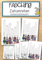 Vorschau - Anderer Materialtyp - Fasching – Zahlenreihen (dreifachdifferenziert) - Deckblatt