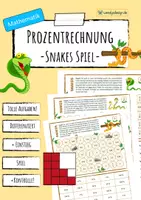 Vorschau - Arbeitsblätter - Prozentsatz, Dezimalzahl & Bruch einander zuordnen - Spiel - Deckblatt