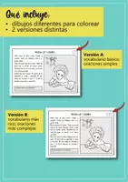 Vista previa - Manualidades / Dibujos para colorear - Pascua: lee y colorea; 6 imágenes; 2 versiones diferentes (español) - página 2