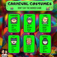 Vista previa - Juegos / Gamificación - CARNIVAL COSTUMES - Don't say the words! Game - Colour - Portada