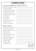 Vista previa - Tarjetas / Manipulativos - Describiendo Personas: comprensión lectora (Español) - página 3