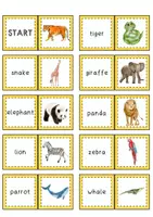 Vorschau - Spiele - Wild Animals Domino (30 Karten) | Vocabulary Games - Seite 1