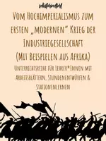 Vorschau - Stundenentwürfe - Unterrichtsreihe: Vom Hochimperialismus zum ersten „modernen“ Krieg der Industriegesellschaft - Arbeitsblätter, Stundenentwürfe & Stationenlernen - Deckblatt