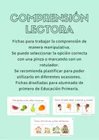 Vista previa - Refuerzo / NEE / Materiales de apoyo - Pack: tarjetas comprensión lectora - página 1