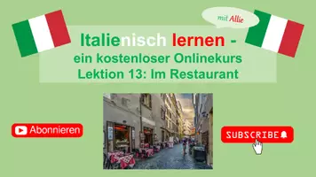 Vorschau - Arbeitsblätter - Italienisch lernen mit Allie Lektion 13 Im Restaurant Folien + Vokabelliste + Arbeitsblatt mit Lösung - Seite 1