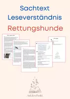 Vorschau - Arbeitsblätter - Sachtext Rettungshunde mit Aufgaben zum Leseverständnis - Deckblatt