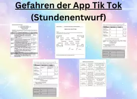 Vorschau - Arbeitsblätter - Gefahren der App Tik Tok - Argumentieren, differenziert - Deckblatt