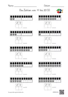 Vorschau - Arbeitsblätter - Zahlbilder - Die Zahlen von 11 bis 20 (8 AB mit Lernvideolink) - Seite 2
