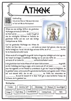 Vorschau - Stundenentwürfe - Athene - Griechische Götter - Lückentext mit Wortspeicher - Deckblatt