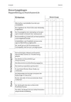 Vorschau - Test - Mappenbewertung: Kriterienkatalog / Erwartungshorizont - Deckblatt