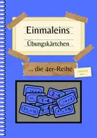 Vorschau - Aufgabenkarten - Kärtchen zum Üben der 4er-Reihe für die 2. und 3. Klasse - Deckblatt