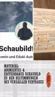 Vorschau - Präsentationen/Tafelbilder - Bestimmungen des Versailler Vertrages im animierten PowerPoint-Schaubild Tafelbild - Deckblatt