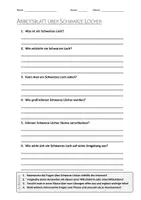 Vorschau - Arbeitsblätter - AB mit Fragen zum Thema "Schwarze Löcher" + Lösungsblatt + Mindmap + Infografik - Deckblatt