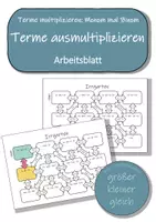 Vorschau - Spiele - Terme: Klammern ausmultiplizieren – Arbeitsblatt „Irrgarten“ - Deckblatt