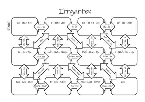 Vorschau - Spiele - Terme: Klammern ausmultiplizieren – Arbeitsblatt „Irrgarten“ - Seite 3