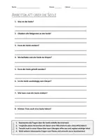 Vorschau - Arbeitsblätter - AB mit Fragen zum Thema "Seele" + Lösungsblatt + Infografik - Deckblatt