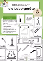 Vorschau - Präsentationen/Tafelbilder - Laborgeräte Bildkarten Tafelmaterial für Laborführerschein in schwarz / weiß - Deckblatt
