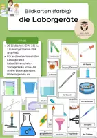 Vorschau - Präsentationen/Tafelbilder - Bildkarten Tafelmaterial Laborgeräte farbig für NaWi + Bio - Deckblatt