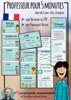 Vorschau - Spiele - Professeur Pour 5 Minutes - für den Französischunterricht - Deckblatt
