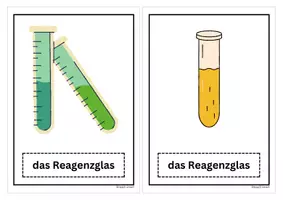 Vorschau - Mal- und Bastelvorlagen - Bildkarten Tafelmaterial Laborgeräte farbig mit Vorlagenlink - Seite 1