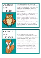 Vorschau - Arbeitsblätter - Tiere des Waldes. Wissenskartei zum Lesen & Abschreiben & Informieren - Seite 1