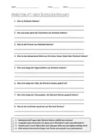 Vorschau - Arbeitsblätter - AB mit Fragen zum Thema "Sherlock Holmes" + Lösungsblatt + Infografik - Deckblatt