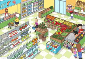 Vorschau - Arbeitsblätter - Ernährung | Wimmelbild | Gesunde Ernährung - Seite 1