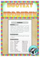 Vorschau - Arbeitsblätter - Kurzer Infotext - Erdbeben und Erdbebenstärken #ErdbebenTürkeiSyrien - Deckblatt