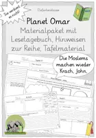 Vorschau - Unterrichtsreihen - Planet Omar - Nichts als Ärger (Materialpaket mit umfangreichen Lesetagebuch, Hinweisen zur Reihe, Tafelmaterial) - Deckblatt