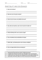 Vorschau - Arbeitsblätter - Lernposter + AB mit Fragen zum Thema "Sommer" + Lösungsblatt + Infografik - Seite 1