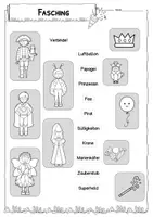 Vorschau - Arbeitsblätter - Fasching - Deutschmaterial in schwarz-weiß für Klassen 1-2 - Seite 3