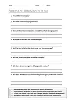 Vorschau - Arbeitsblätter - AB mit Fragen zum Thema "Sonnenenergie" + Lösungsblatt + Mindmap + Infografik - Deckblatt