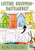 Vorschau - Mal- und Bastelvorlagen - Süßes Frühling-Bastelprojekt: Häuschen-Girlande - Deckblatt