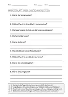 Vorschau - Arbeitsblätter - AB mit Fragen zum Thema "Sonnensystem" + Lösungsblatt + Infografik - Deckblatt