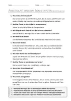 Vorschau - Arbeitsblätter - AB mit Fragen zum Thema "Sonnensystem" + Lösungsblatt + Infografik - Seite 2