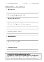 Vorschau - Arbeitsblätter - AB mit Fragen zum Thema "Sprache" + Lösungsblatt + Infografik - Deckblatt