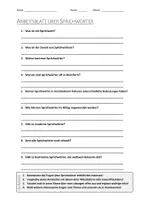 Vorschau - Arbeitsblätter - AB mit Fragen zum Thema "Sprichwörter" + Lösungsblatt + Infografik - Deckblatt