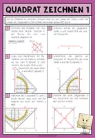 Vorschau - Poster - Quadrat konstruieren – Poster & Merkblatt | Geometrie Vierecke - Seite 1
