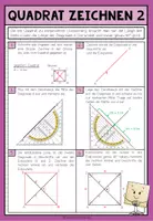 Vorschau - Poster - Quadrat konstruieren – Poster & Merkblatt | Geometrie Vierecke - Seite 2